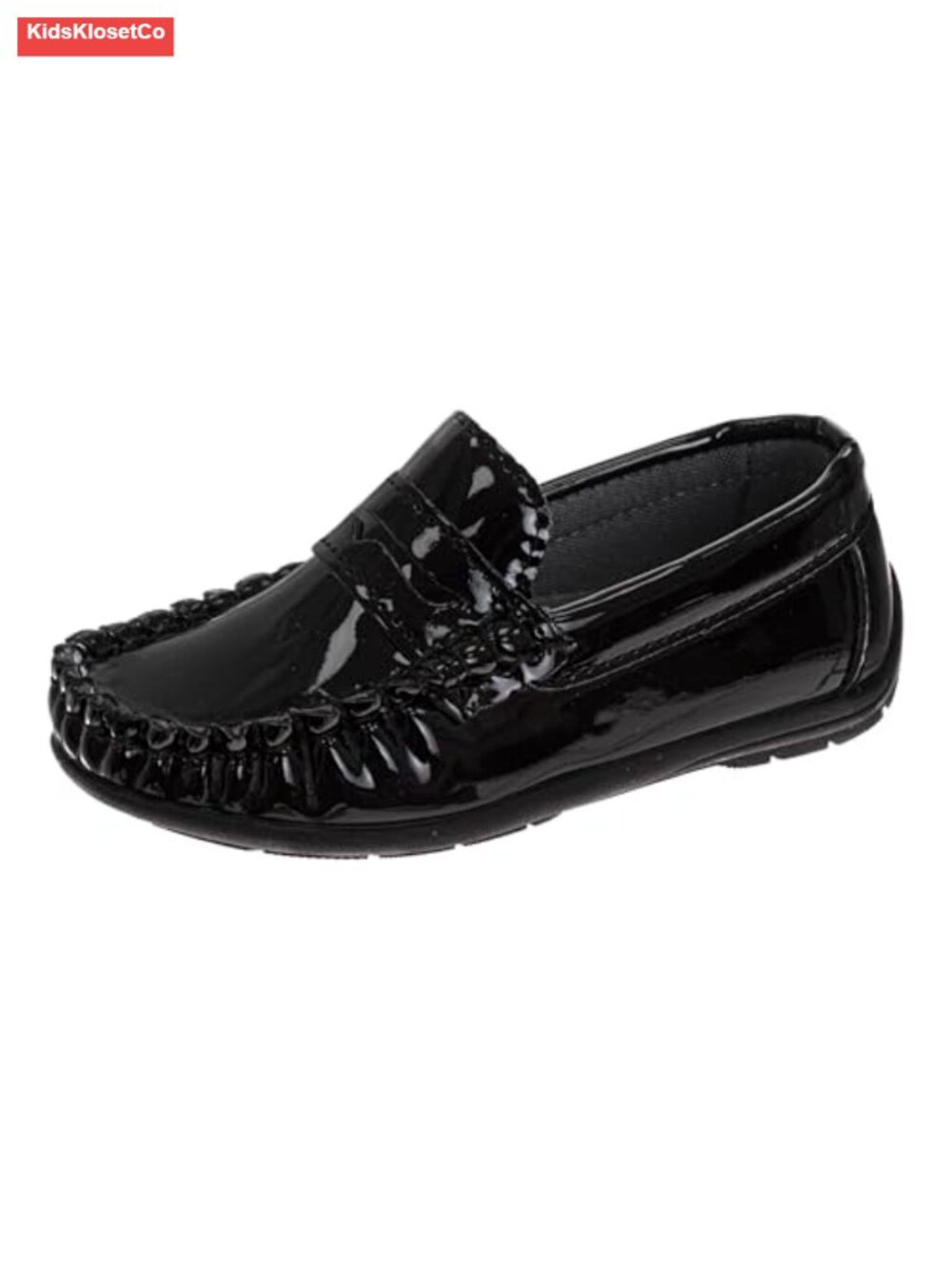 Boys Faux Leather Mocc-On Loafers
